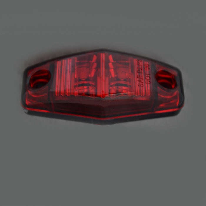 Диоден габарит хекса хром червен, с 2 LED - 12V