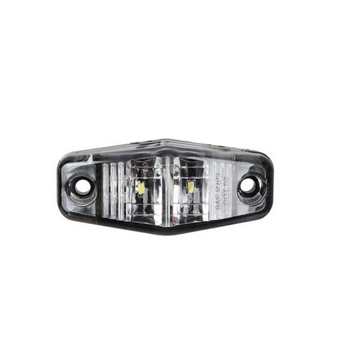 Диоден габарит хекса хром, бял с 2 LED, 12V