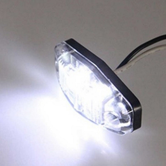 Диоден габарит хекса хром, бял с 2 LED, 12V