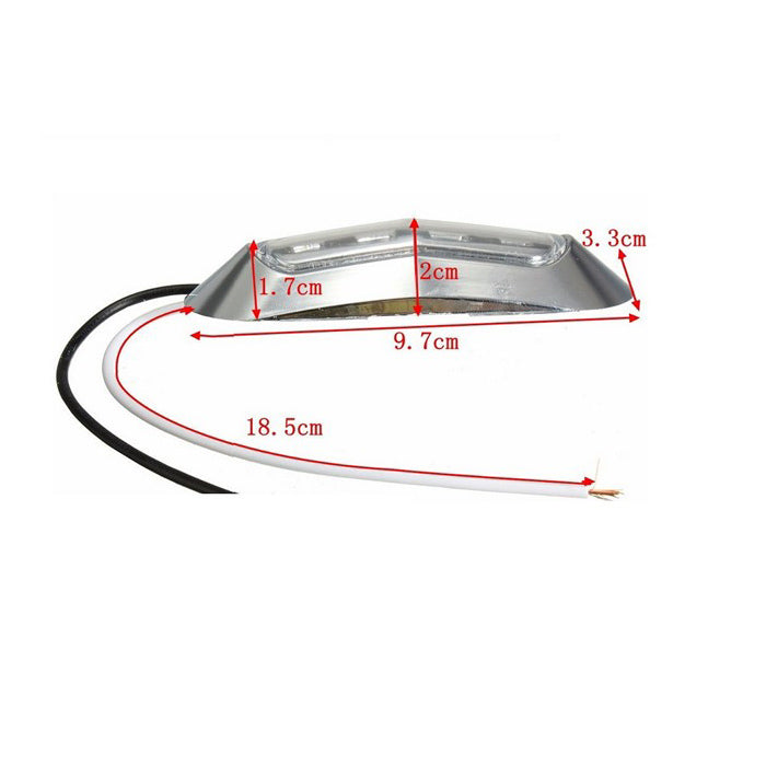 Диоден LED габарит хром лукс, син с 4 диода - 12V