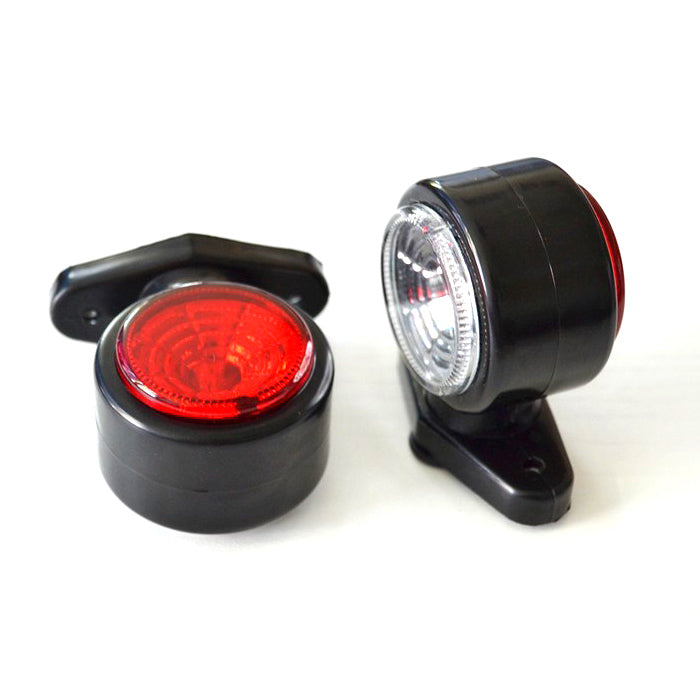 Късо LED рогче с 2 диода , 24V - червено/бяло