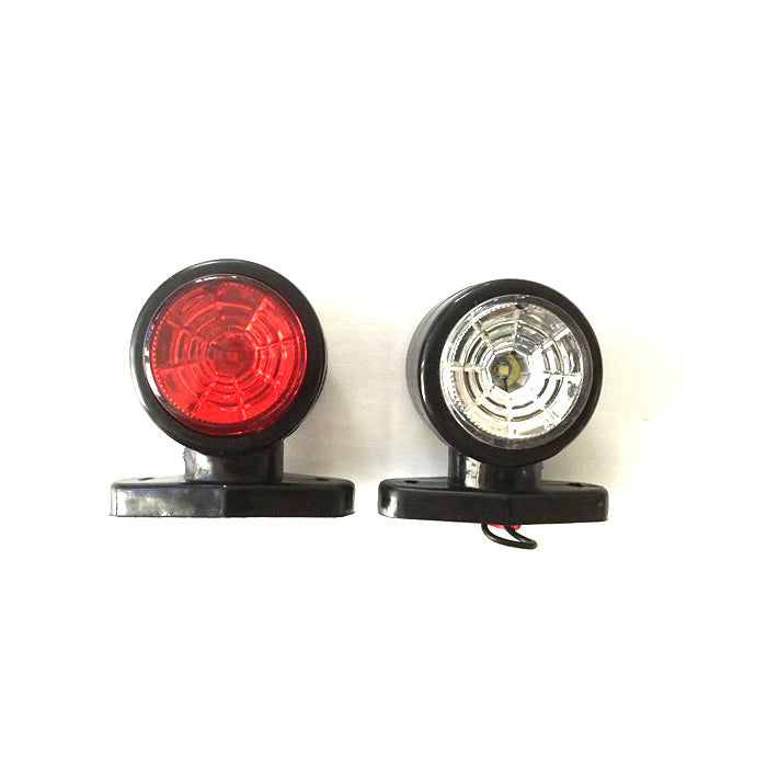 Късо LED рогче с 2 диода , 24V - червено/бяло