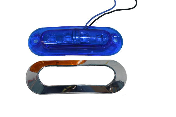 Диоден габарит LUX, синьо стъкло, с 4 диода, 24V