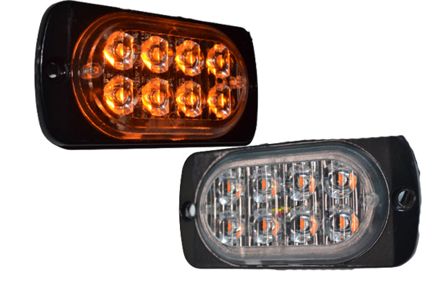 Блиц габарит Пътна помощ с оранжевa светлина, бяло стъкло, 4 LED, 24W