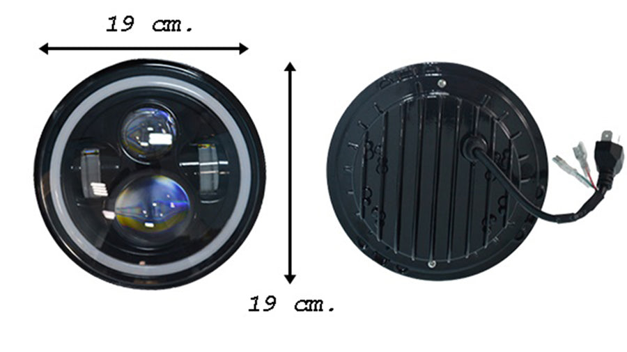 Кръгъл LED халоген за JEEP, 60W, къси, дълги и ангелски очи