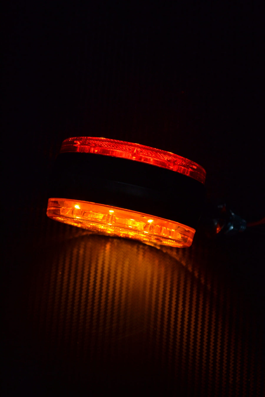 LED габарит за огледало, червено/ жълто, 12/24V (обеци)