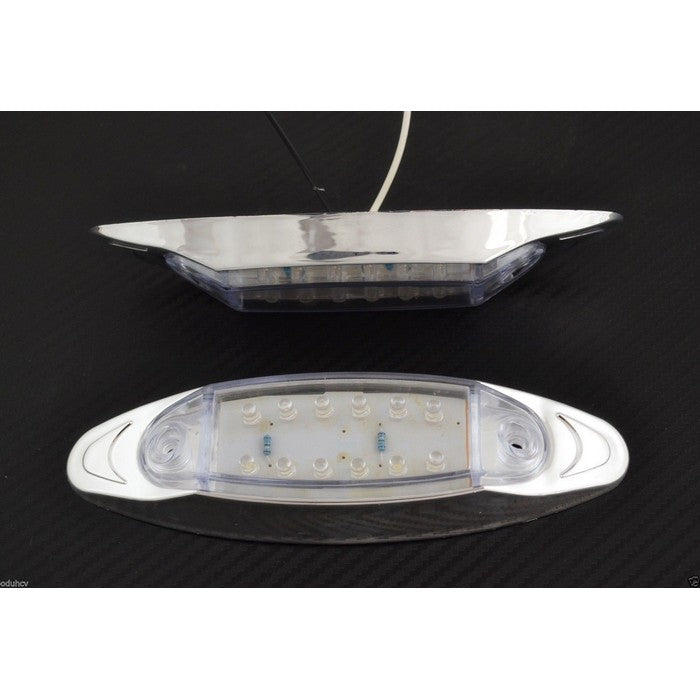 Хромиран бял LED габарит 12V - 12 SMD, универсален
