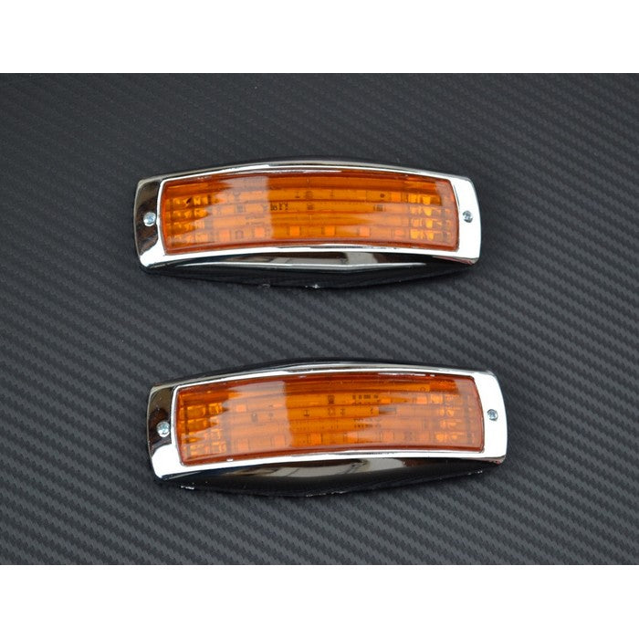 Хромиран страничен LED габарит с 12 Epistar диода - 24V, жълт
