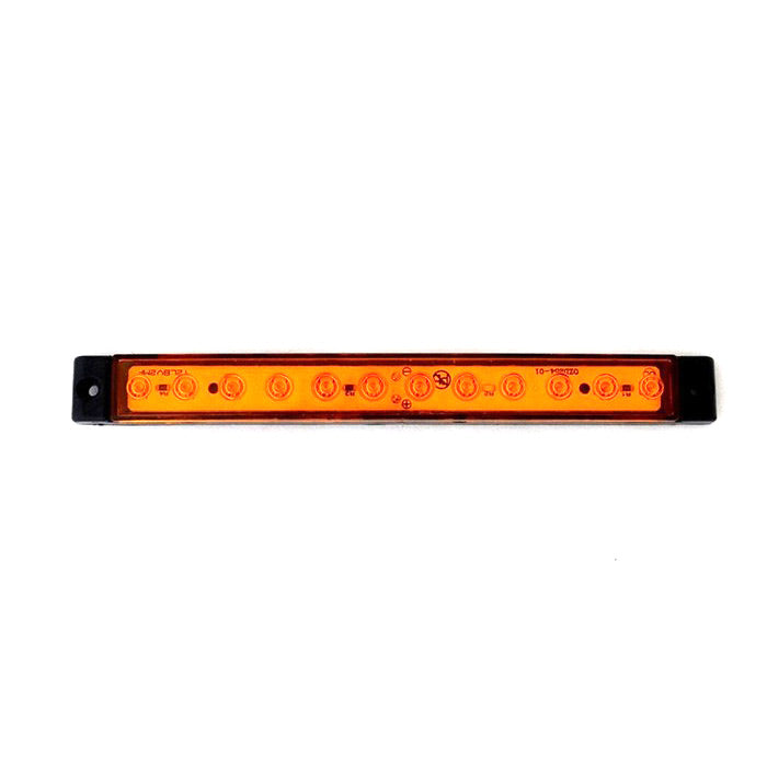 LED габарит с дълга светлина, жълта с черни краища, 12V
