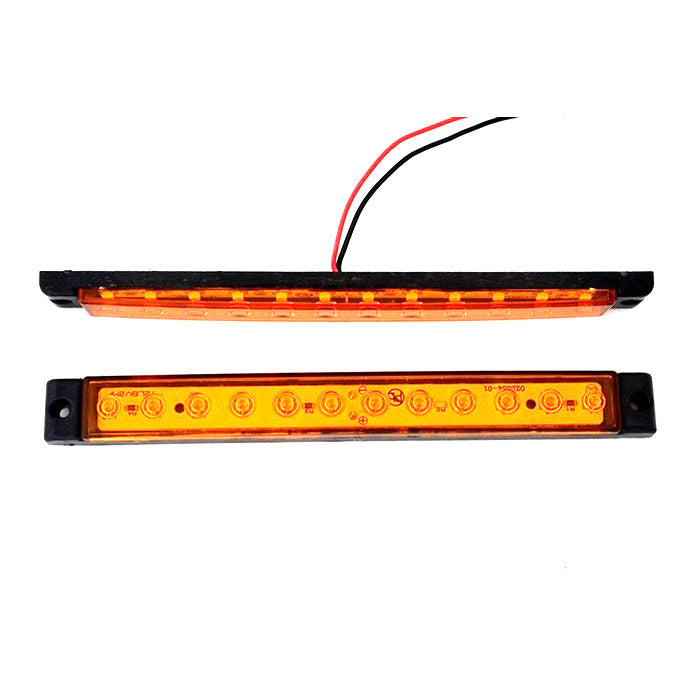 LED габарит с дълга светлина, жълта с черни краища, 24V