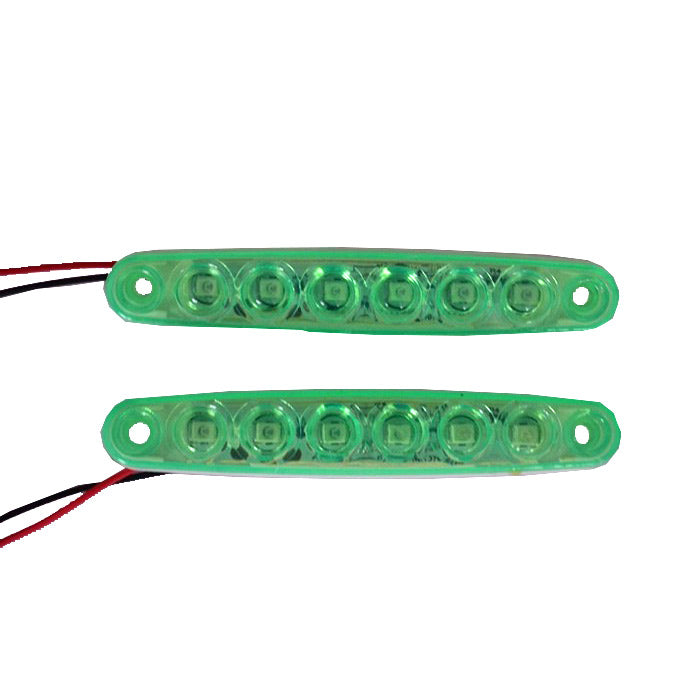 LED габарит, светлина тънка зелена, 12V с 6 SMD LED