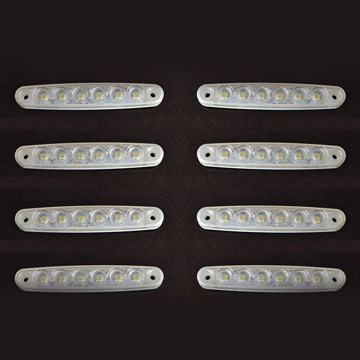 LED габарит светлина, бяла 12V с 6 SMD LED