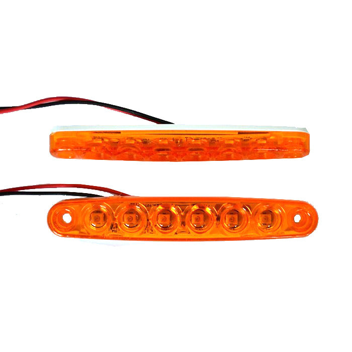 LED габарит светлина тънка жълта, 12V с 6 SMD LED