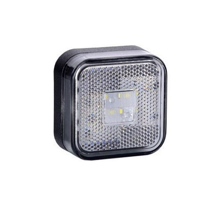 LED габарит квадрат 12-24V с 4 SMD диода, 12-24V - бял