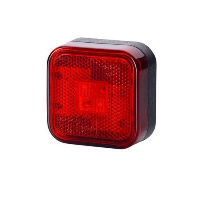 LED габарит квадрат с 4 SMD диода, 12-24V - червен