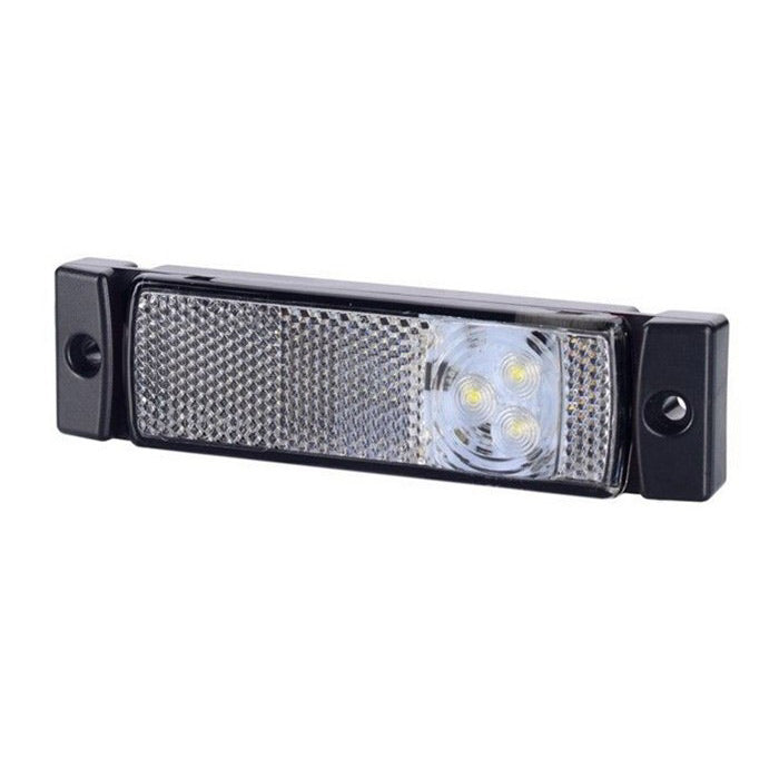 LED габарит с 3 диода несиметрични, 12-24V - бял