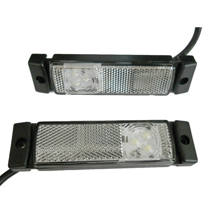 LED габарит с 3 диода несиметрични, 12-24V - бял