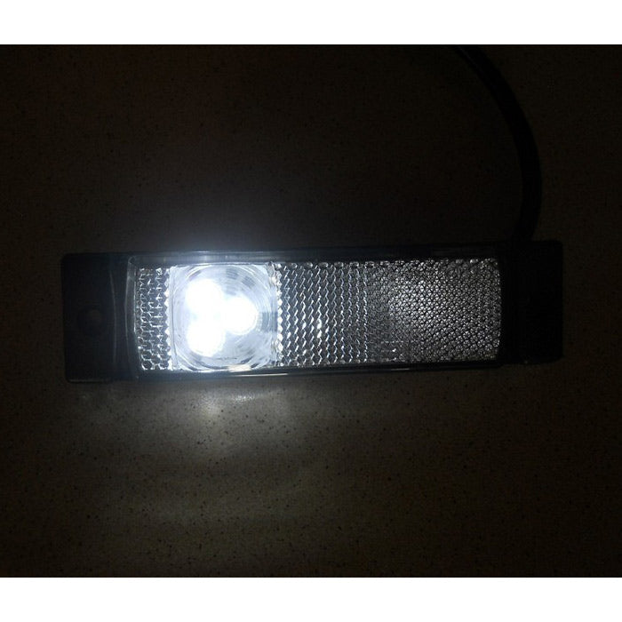 LED габарит с 3 диода несиметрични, 12-24V - бял