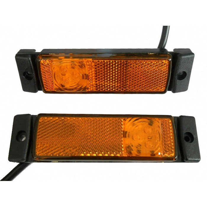 LED габарит с 3 диода несиметрични, 12-24V - жълт