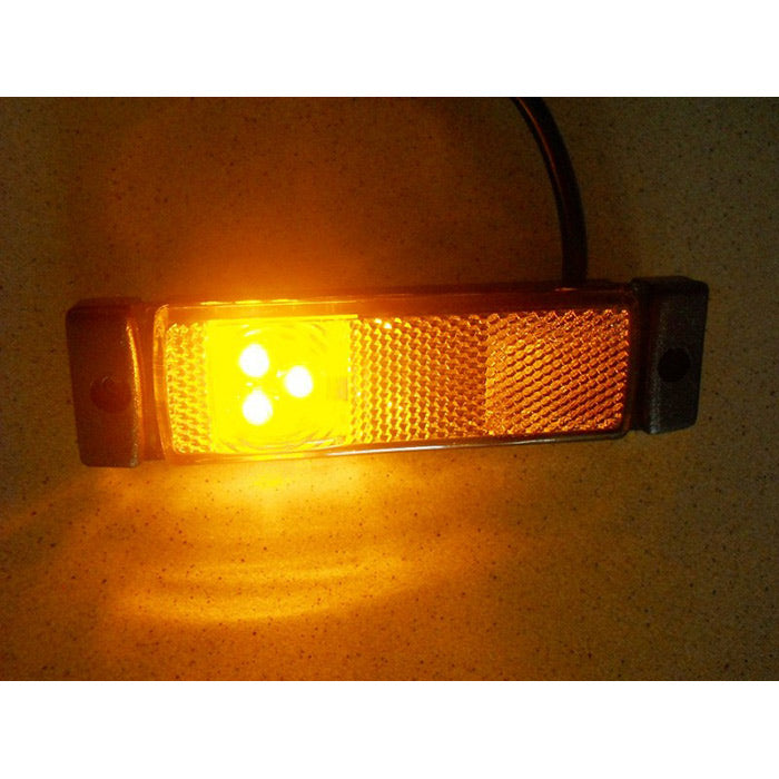 LED габарит с 3 диода несиметрични, 12-24V - жълт