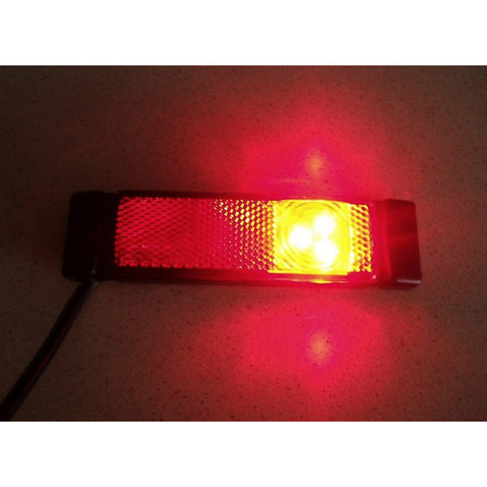 LED габарит с 3 диода несиметрични, 12-24V - червен