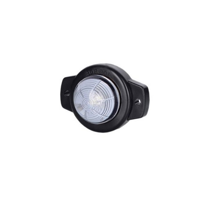 Бял LED габарит с черна подложка, 12-24V - малък и кръгъл