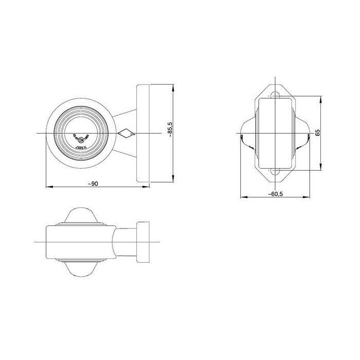 LED рогче с 2 SMD диода късо, бяло/червено - 12-24V