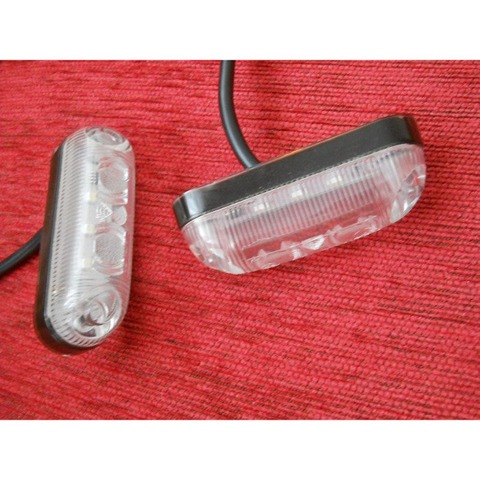 LED габарит с 3 диода бял овал - 12-24V