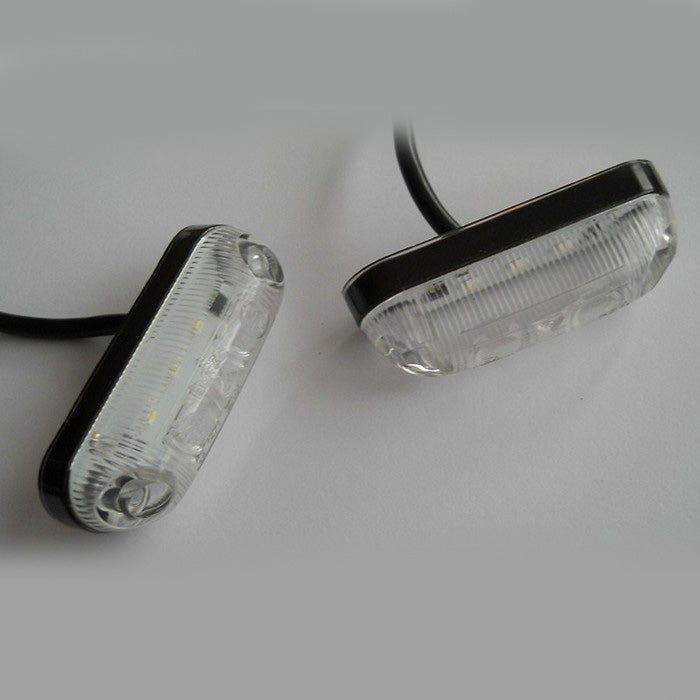 LED габарит с 3 диода бял овал - 12-24V