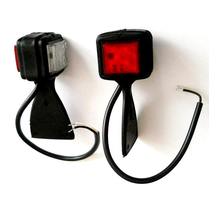 LED габарит квадрат висящ – бяло/червено, 6 SMD, 12-24V