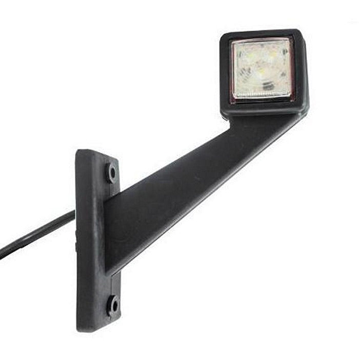 LED рогче косо дълго – дясно, квадрат, червено/бяло, 12-24V