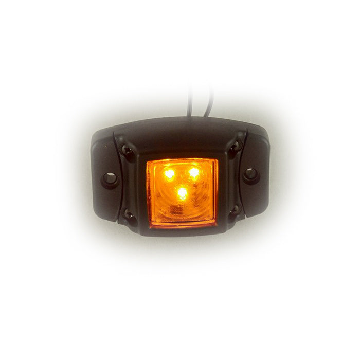 Жълт LED габарит с 3 диода на висока основа, 12-24V