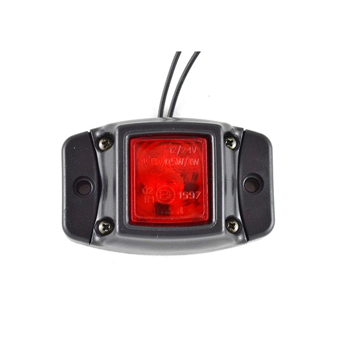 Червен LED габарит с 3 диода на висока основа, 12-24V