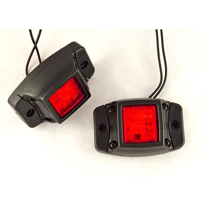 Червен LED габарит с 3 диода на висока основа, 12-24V