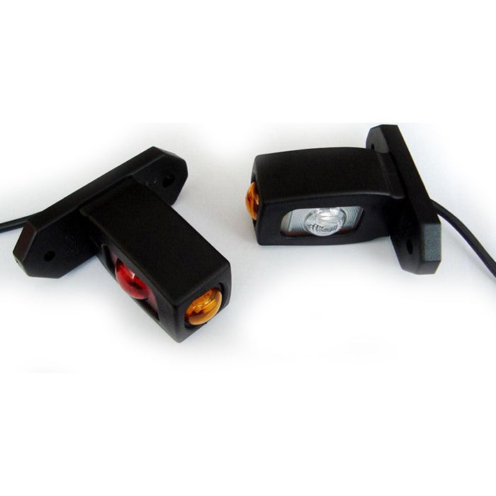 Къс LED габарит 3 цвята - бял, жълт и червен, 12-24V