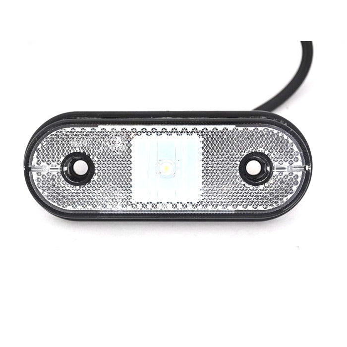 Бял LED габарит с 1 диод овал, 12-24V