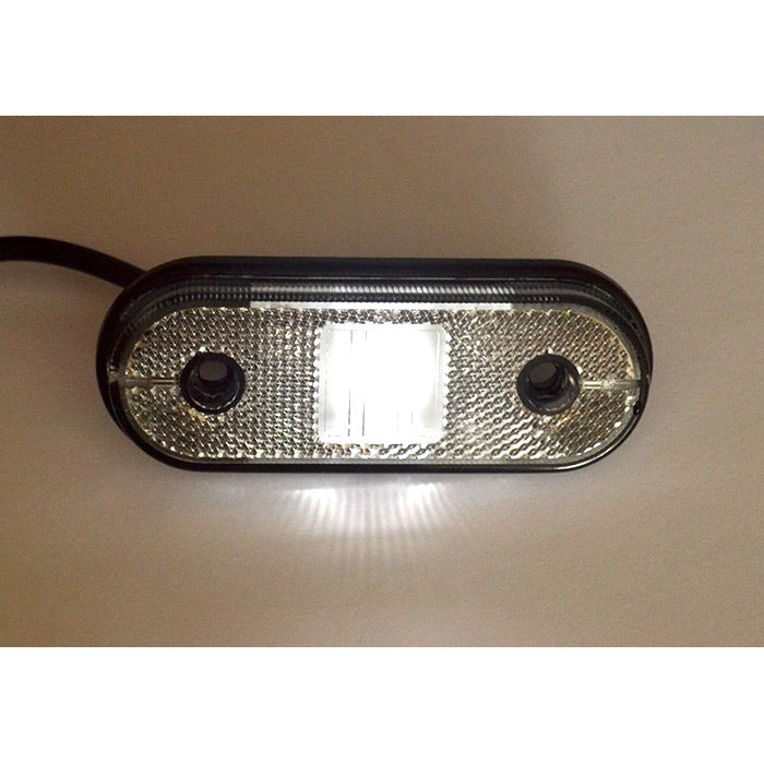 Бял LED габарит с 1 диод овал, 12-24V