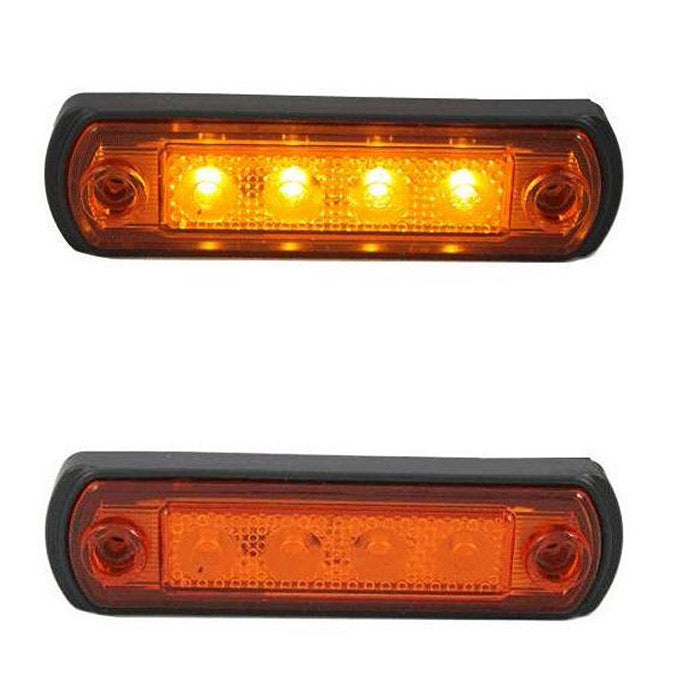 LED габарит, жълт с 4 диода, 12-24V