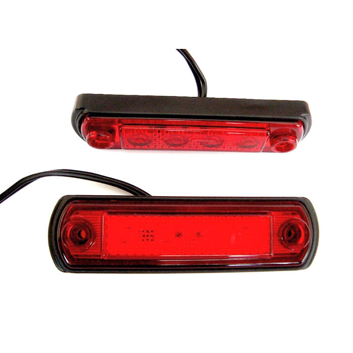 LED габарит, червен с 4 диода, 12-24V