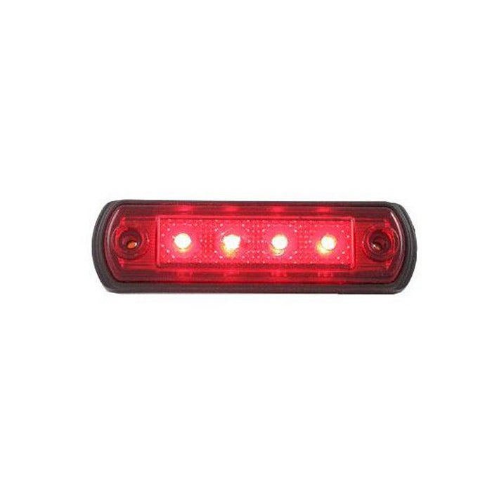 LED габарит, червен с 4 диода, 12-24V