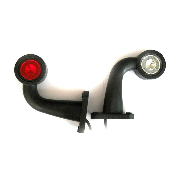 LED рогче криво ляво червено-бяло, 12-24V