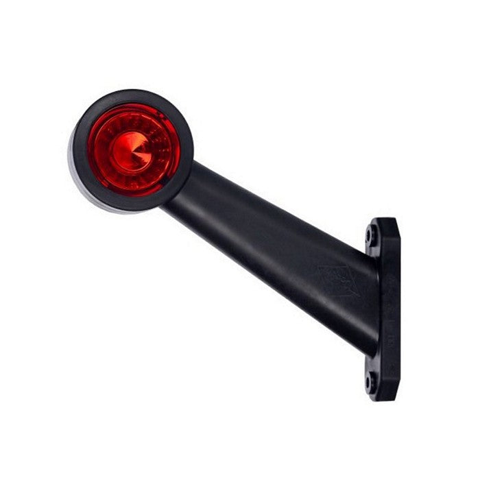 LED рогче косо дълго ляво, червено-бяло - 12-24V