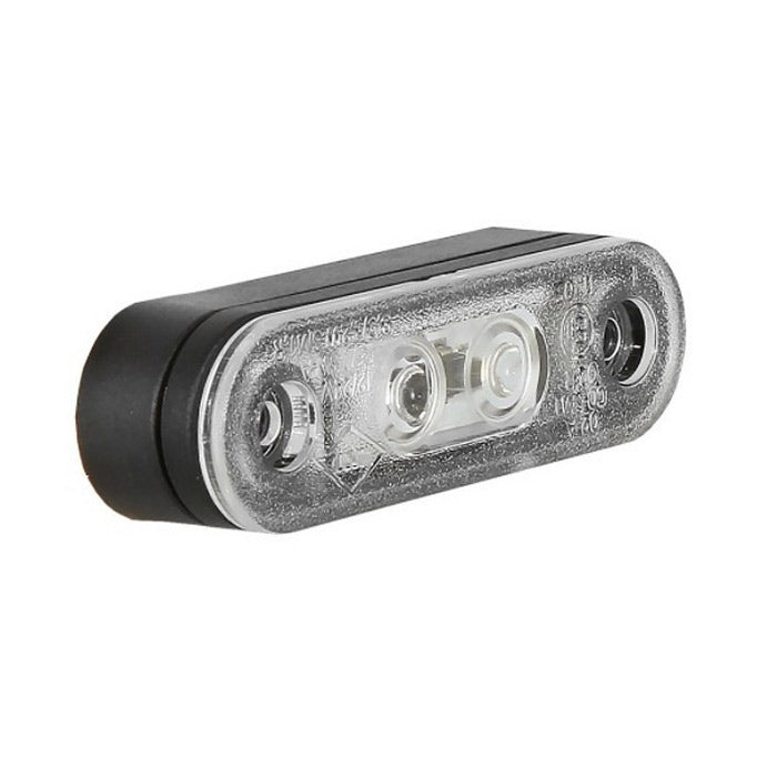 LED габарит - флаш с 2 СМД диода, двойна черна основа, 12-24V - СИН