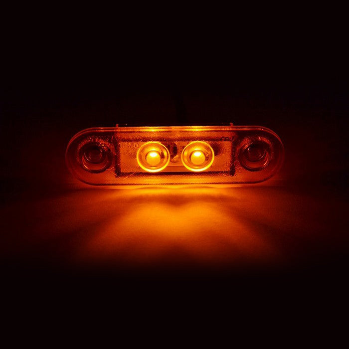 LED габарит - флаш с 2 СМД диода, двойна черна основа - бял с жълта основа, 12-24V