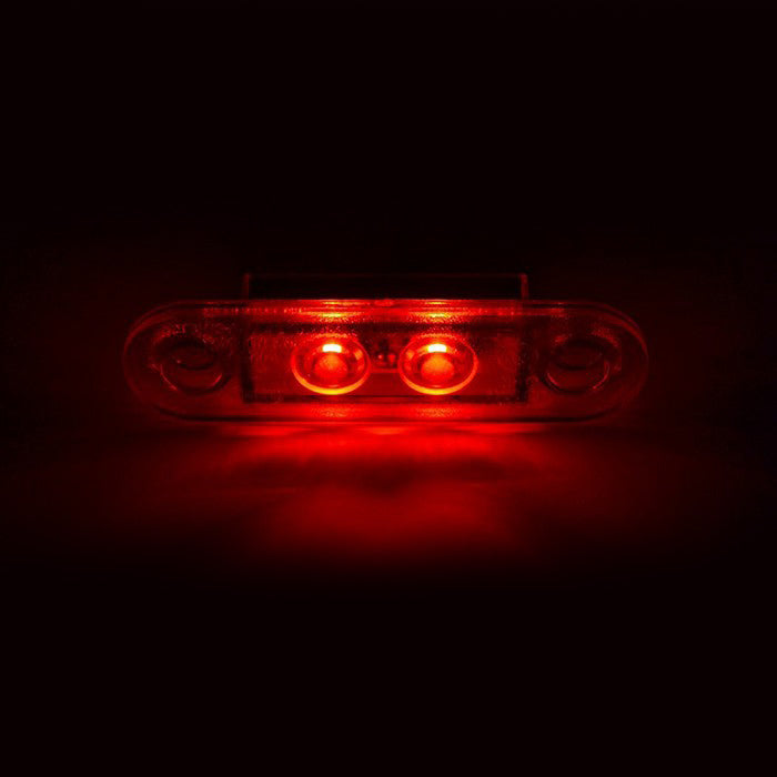 LED габарит- флаш с 2 СМД диода, двойна черна основа - червен, 12-24V