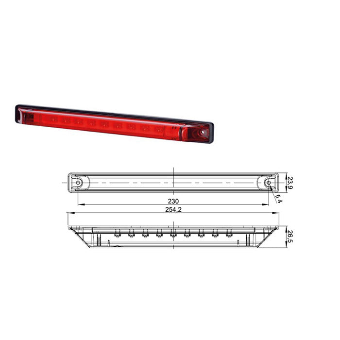 LED трети стоп дълъг, 12-24V