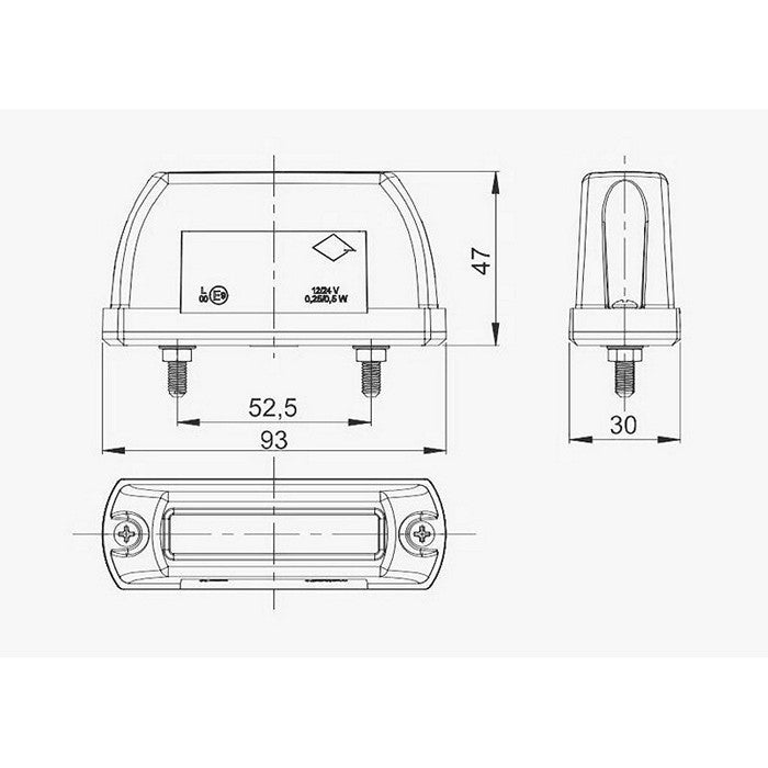 Червено LED осветление за номер, 12-24V