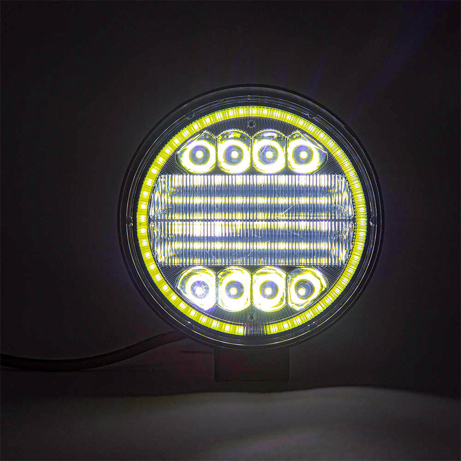 Мощна LED офроуд светлина прожектор с ефект ангелски очи