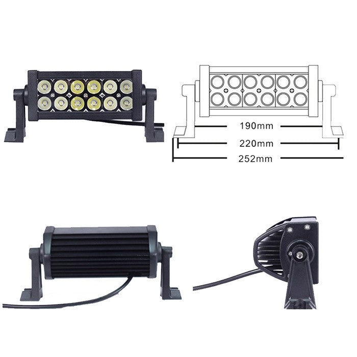 LED бар 36W - 12x 3W Епистар алуминий, 18см