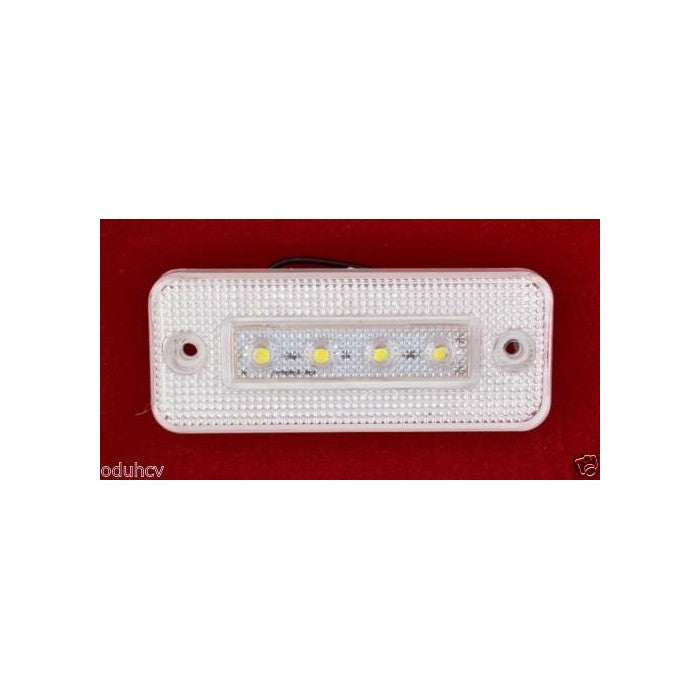 Бял LED габарит с 4 диода 12V за камион бус ремарке